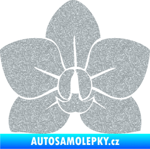 Samolepka Květina dekor 023 orchidej květ Ultra Metalic stříbrná metalíza