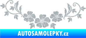 Samolepka Květina dekor 045 levá ibišky Ultra Metalic stříbrná metalíza
