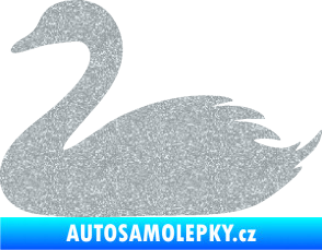 Samolepka Labuť 001 levá Ultra Metalic stříbrná metalíza
