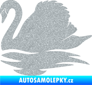 Samolepka Labuť 003 levá Ultra Metalic stříbrná metalíza