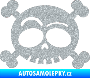 Samolepka Lebka 003 pravá Ultra Metalic stříbrná metalíza