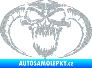 Samolepka Lebka 027 pravá se zahnutými rohy Ultra Metalic stříbrná metalíza