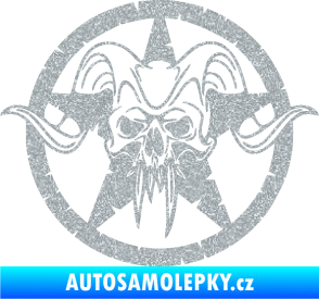 Samolepka Lebka 039 levá army hvězda Ultra Metalic stříbrná metalíza