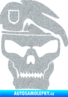 Samolepka Lebka army pravá Ultra Metalic stříbrná metalíza