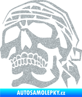 Samolepka Lebka pirát levá Ultra Metalic stříbrná metalíza