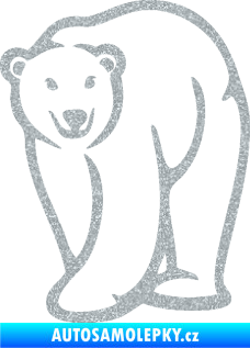 Samolepka Lední medvěd 004 levá Ultra Metalic stříbrná metalíza