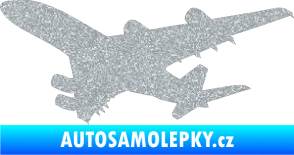 Samolepka Letadlo 002 levá Ultra Metalic stříbrná metalíza