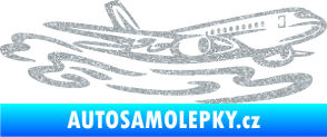 Samolepka Letadlo 026 pravá v oblacích Ultra Metalic stříbrná metalíza