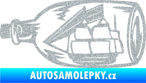 Samolepka Loď v láhvi 001 levá Ultra Metalic stříbrná metalíza