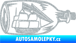 Samolepka Loď v láhvi 001 pravá Ultra Metalic stříbrná metalíza