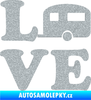 Samolepka Love camping 001 Ultra Metalic stříbrná metalíza