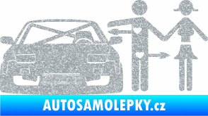 Samolepka Love car like sex levá Ultra Metalic stříbrná metalíza