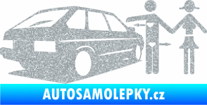 Samolepka Love car love girl levá Ultra Metalic stříbrná metalíza