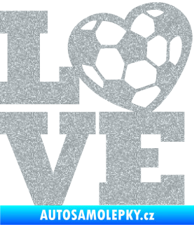 Samolepka Love fotbal Ultra Metalic stříbrná metalíza