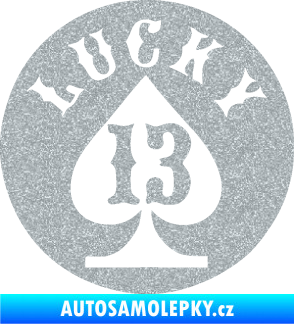 Samolepka Lucky 13 šťastná třináctka Ultra Metalic stříbrná metalíza