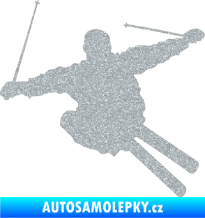 Samolepka Lyžař 001 pravá Ultra Metalic stříbrná metalíza