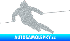 Samolepka Lyžař 015 levá Ultra Metalic stříbrná metalíza