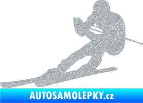 Samolepka Lyžař 022 levá Ultra Metalic stříbrná metalíza