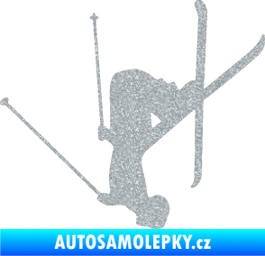 Samolepka Lyžař 023 levá Ultra Metalic stříbrná metalíza