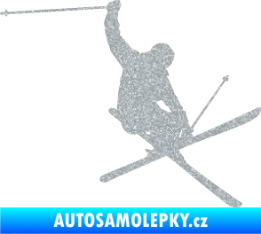 Samolepka Lyžař 024 pravá Ultra Metalic stříbrná metalíza
