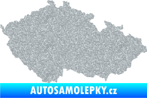 Samolepka Mapa České republiky 001  Ultra Metalic stříbrná metalíza
