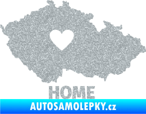 Samolepka Mapa České republiky 004 home Ultra Metalic stříbrná metalíza