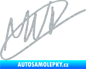 Samolepka Max Verstapen podpis Ultra Metalic stříbrná metalíza