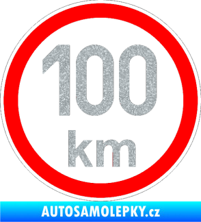 Samolepka Maximální rychlost 100km - nejvyšší konstrukční rychlost Ultra Metalic stříbrná metalíza