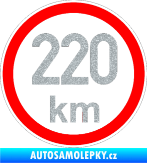 Samolepka Maximální rychlost 220km - nejvyšší konstrukční rychlost Ultra Metalic stříbrná metalíza