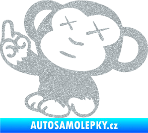 Samolepka Monkey Fuck Off JDM levá Ultra Metalic stříbrná metalíza