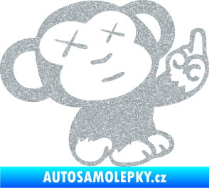 Samolepka Monkey Fuck Off JDM pravá Ultra Metalic stříbrná metalíza