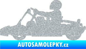 Samolepka Motokára 001 levá Ultra Metalic stříbrná metalíza