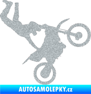 Samolepka Motorka 008 pravá motokros freestyle Ultra Metalic stříbrná metalíza