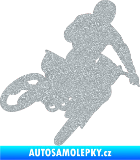 Samolepka Motorka 025 pravá motokros Ultra Metalic stříbrná metalíza