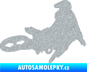 Samolepka Motorka 028 pravá motokros Ultra Metalic stříbrná metalíza