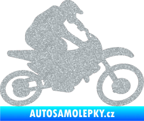 Samolepka Motorka 031 pravá motokros Ultra Metalic stříbrná metalíza
