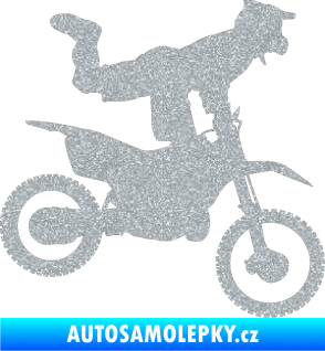 Samolepka Motorka 038 pravá motokros freestyle Ultra Metalic stříbrná metalíza