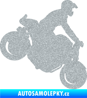Samolepka Motorka 044 pravá motokros Ultra Metalic stříbrná metalíza