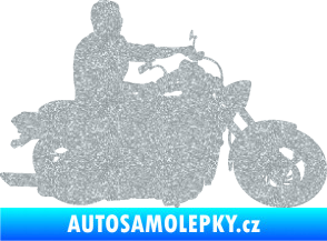 Samolepka Motorka 049 pravá Ultra Metalic stříbrná metalíza