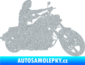 Samolepka Motorka 050 pravá Ultra Metalic stříbrná metalíza