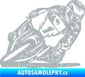 Samolepka Motorka 051 pravá Ultra Metalic stříbrná metalíza