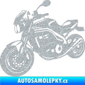 Samolepka Motorka 055 levá Ultra Metalic stříbrná metalíza