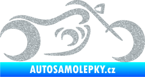 Samolepka Motorka 057 pravá obrys Ultra Metalic stříbrná metalíza