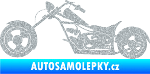 Samolepka Motorka chopper 001 levá Ultra Metalic stříbrná metalíza