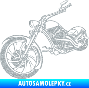 Samolepka Motorka chopper 002 levá Ultra Metalic stříbrná metalíza