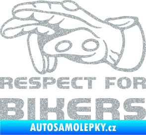 Samolepka Motorkář 014 levá respect for bikers Ultra Metalic stříbrná metalíza