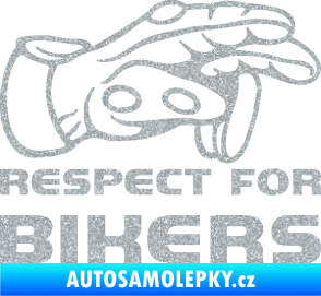 Samolepka Motorkář 014 pravá respect for bikers Ultra Metalic stříbrná metalíza