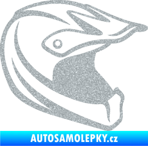 Samolepka Motorkářská helma 001 pravá Ultra Metalic stříbrná metalíza