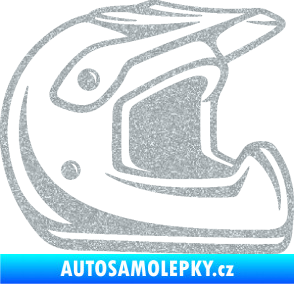 Samolepka Motorkářská helma 002 pravá Ultra Metalic stříbrná metalíza