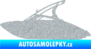 Samolepka Motorový člun 001 levá Ultra Metalic stříbrná metalíza